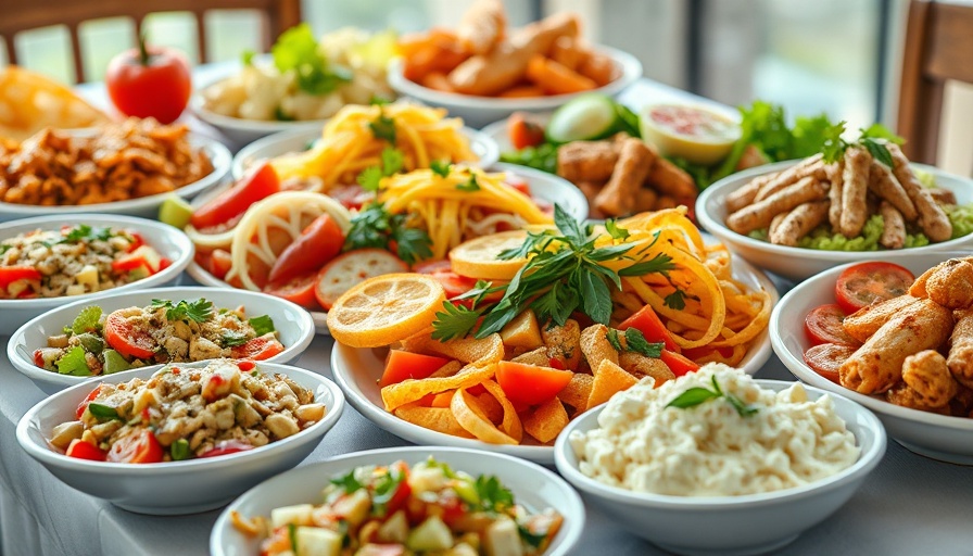Mediterranean meal assortment showcasing fresh dishes.