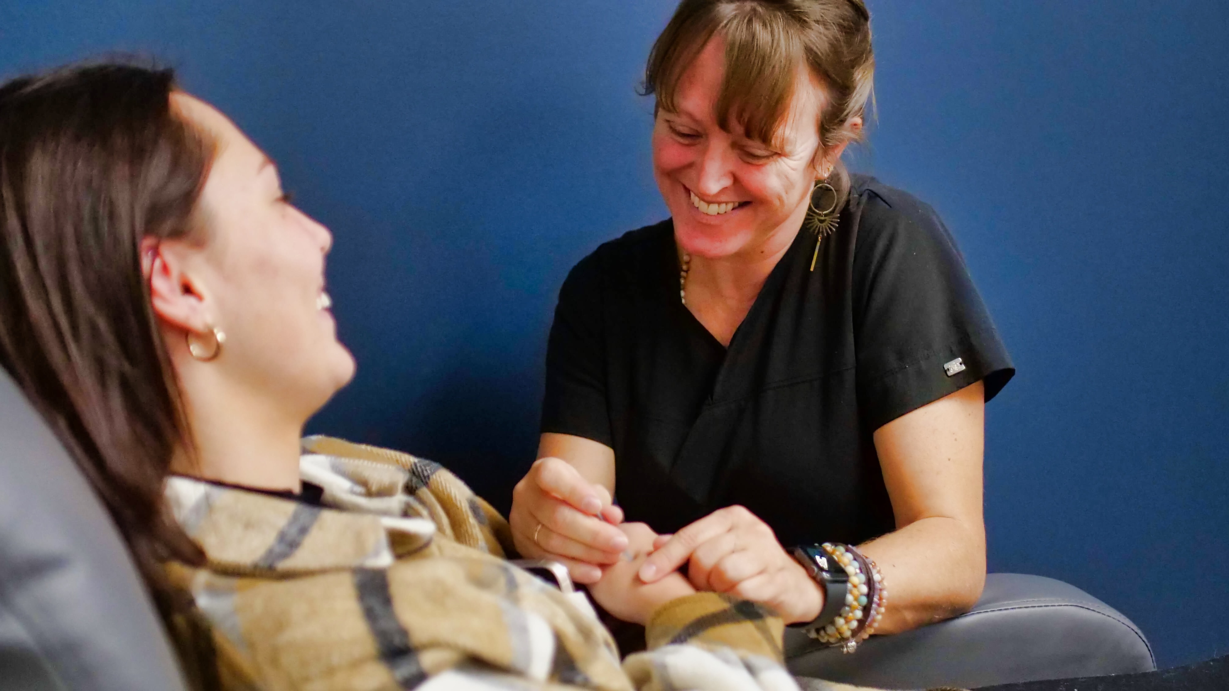 Dr. Ruth working with a small area like a hand can be a benefit of acupuncture