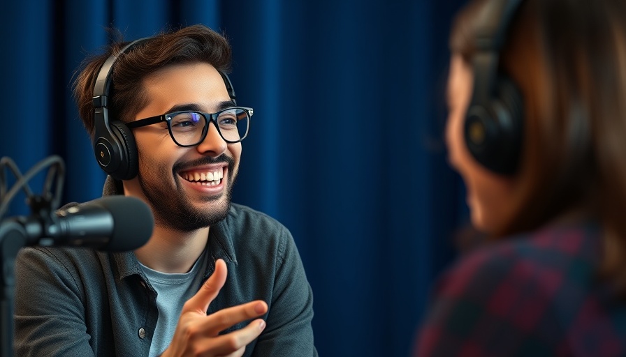 Person smiling during podcast interview, Celebrity Influence in Health.