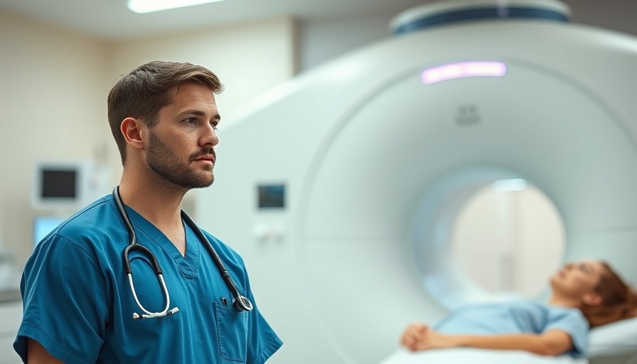 Whole-Body MRI Scans discussion with doctor and patient near MRI.