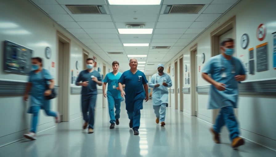 Emergency room scene with motion blur, highlighting urgency.