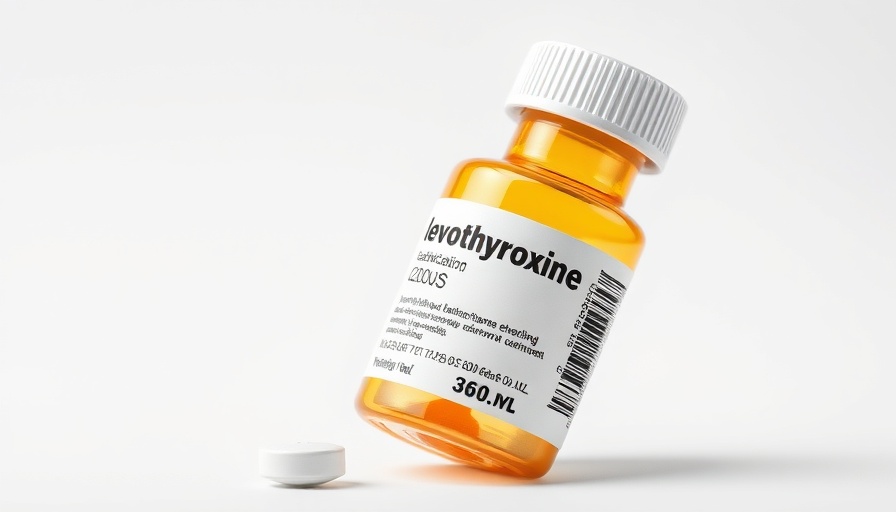 Thyroid Function Testing: Levothyroxine prescription bottle.