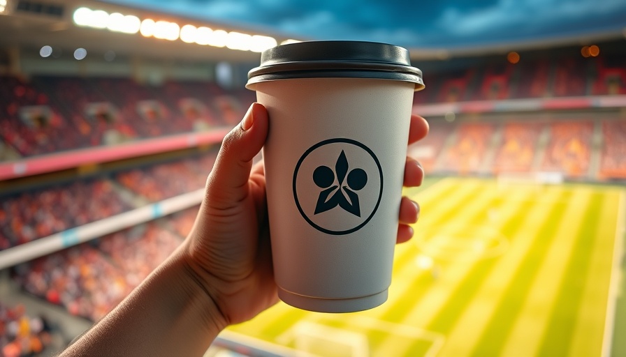 Reusable cup held in a stadium to combat microplastics.