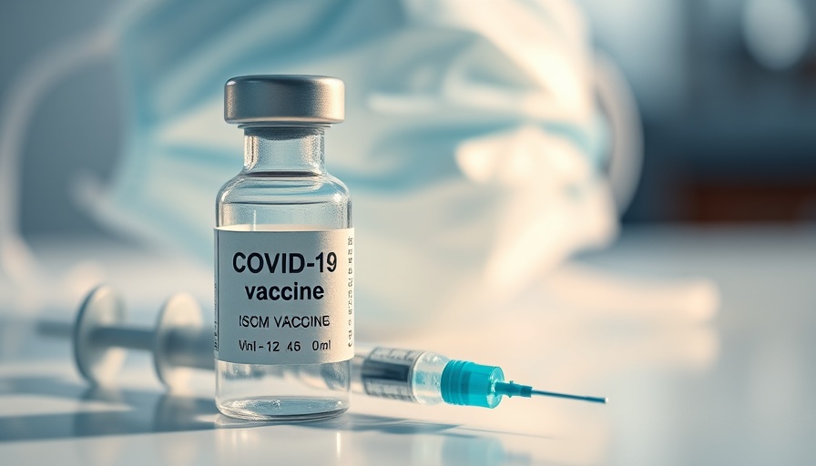 COVID-19 vaccine vial, syringe, and mask for seniors.