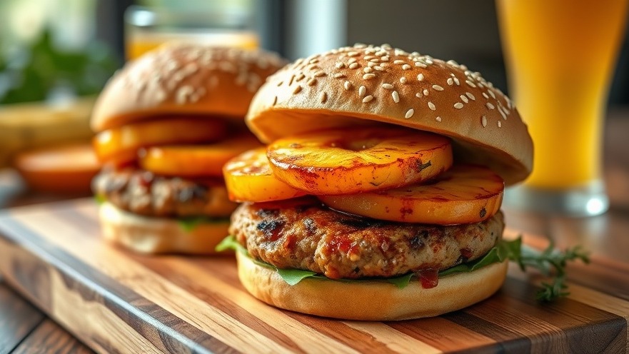 Delicious jerk turkey burgers with pineapple, showcasing healthy grilling recipes.