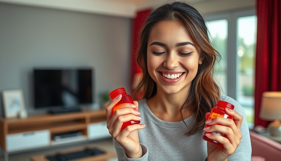 Woman with red light therapy, biohacking remedies at home.