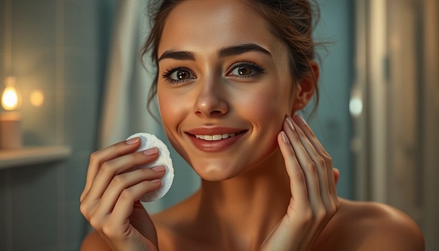 Woman engaging in nighttime skincare rituals with gentle cleansing.