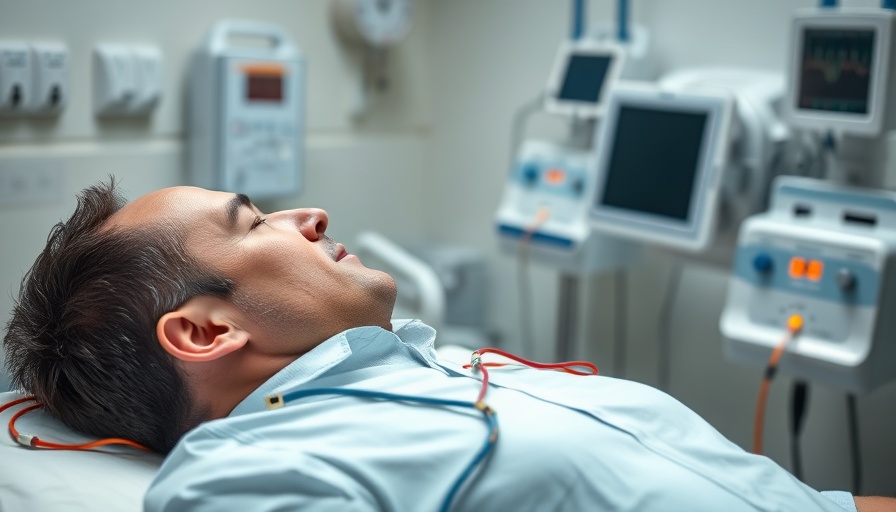 Patient undergoing cardiac testing with ECG machine in a clinic.
