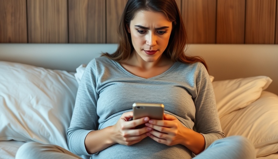 Pregnant woman looking at smartphone, related to Behavioral Activation Therapy for Perinatal Depression.