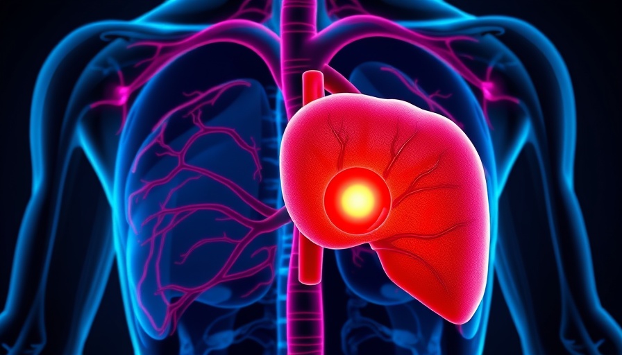 Anatomy showing advanced HCC liver tumor as first-line treatment context.