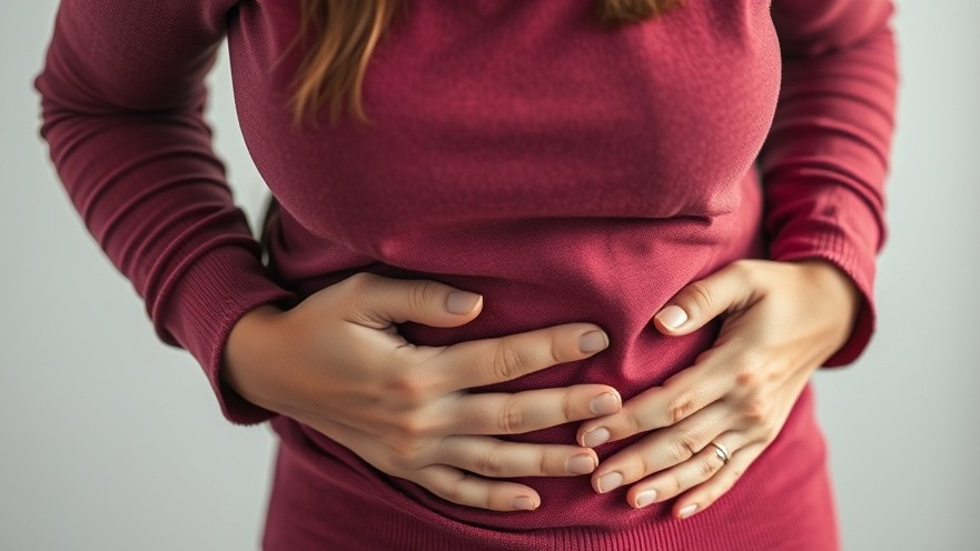 Middle Eastern woman in pain, highlighting IBD treatment advancements.