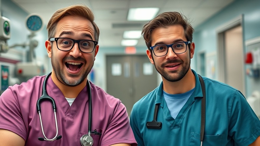 Two men in ER symbolize adolescent health and patient-centered care.