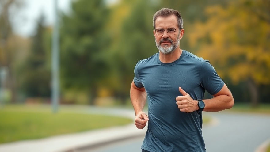 Male runner wearing a fitness watch