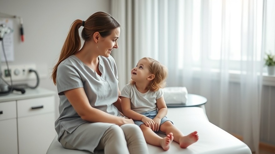 Little girl discussing healthcare accessibility with her mother in a photorealistic setting.