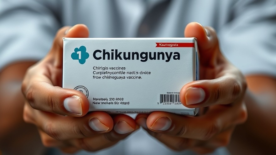 Close-up of Chikungunya vaccine box highlighting vaccine safety in public health.