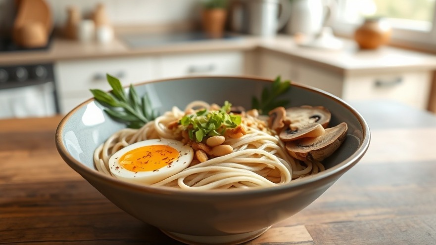 Delicious bowl of oriental noodles showcasing healing nutrition and mindful eating.