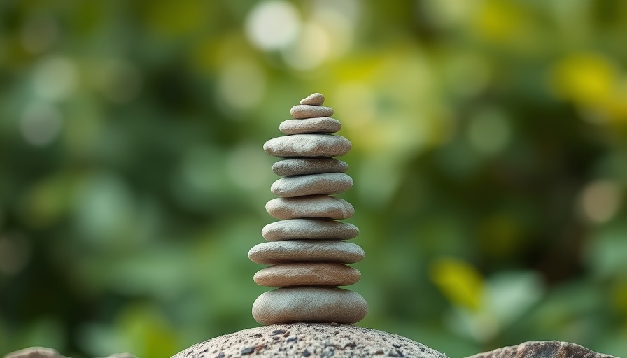 Mindful stone stack representing Nine Attitudes of Mindfulness.