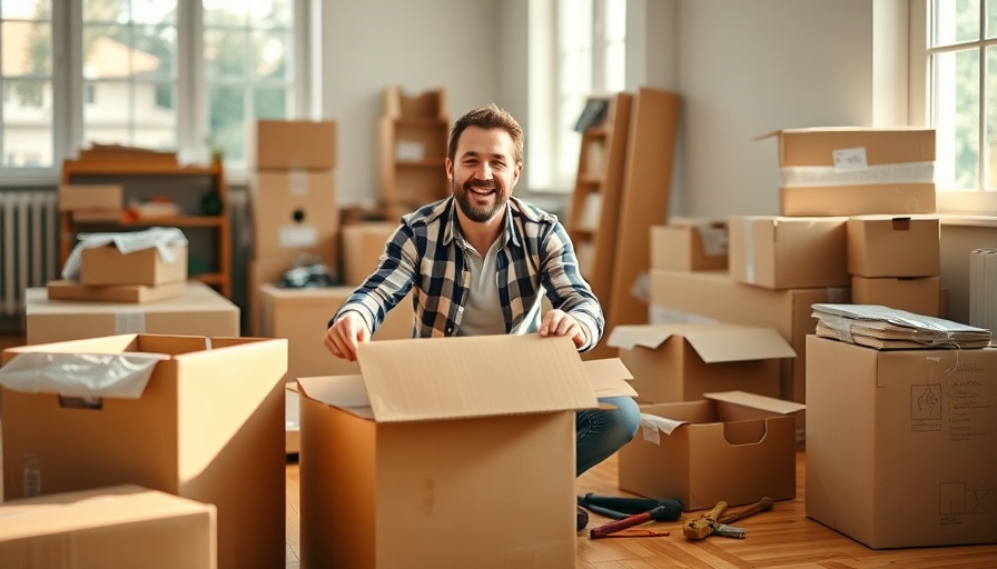 Man assembling furniture, managing renovation stress