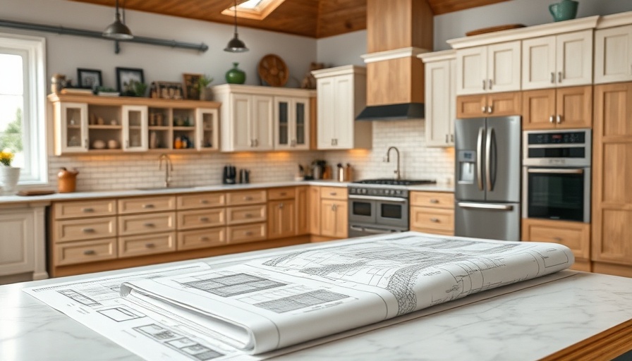 Kitchen remodeling plan with samples and blueprints.