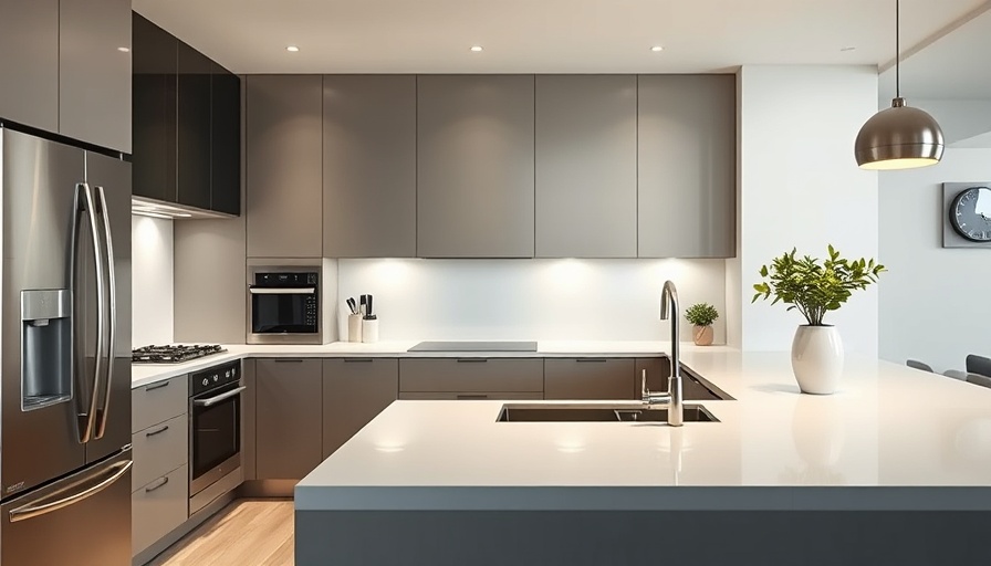 Modern kitchen showcasing countertop materials pros, cons, costs.