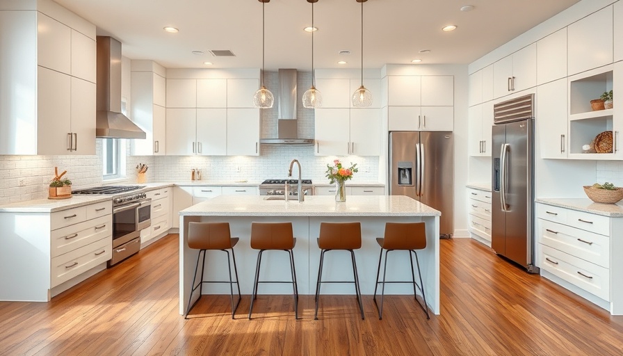 Modern kitchen layout with island and stylish design.