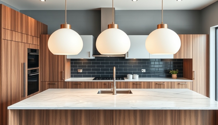Modern kitchen remodeling with walnut cabinets.