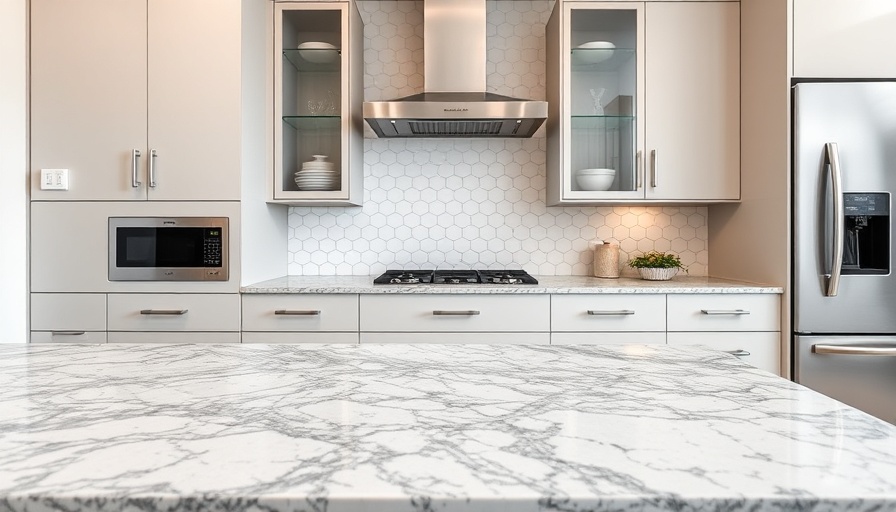 Modern kitchen with newly refaced cabinets and elegant countertop.