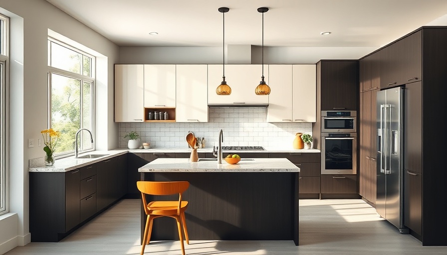 Modern kitchen design featuring dual-tone cabinets, 2025 trends.