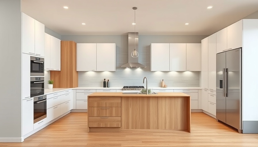 Modern kitchen remodeling with white cabinets and wooden island.