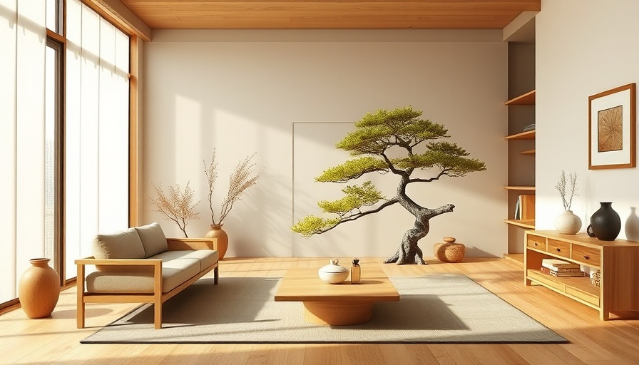 Zen-inspired living room with minimalist healing home design.