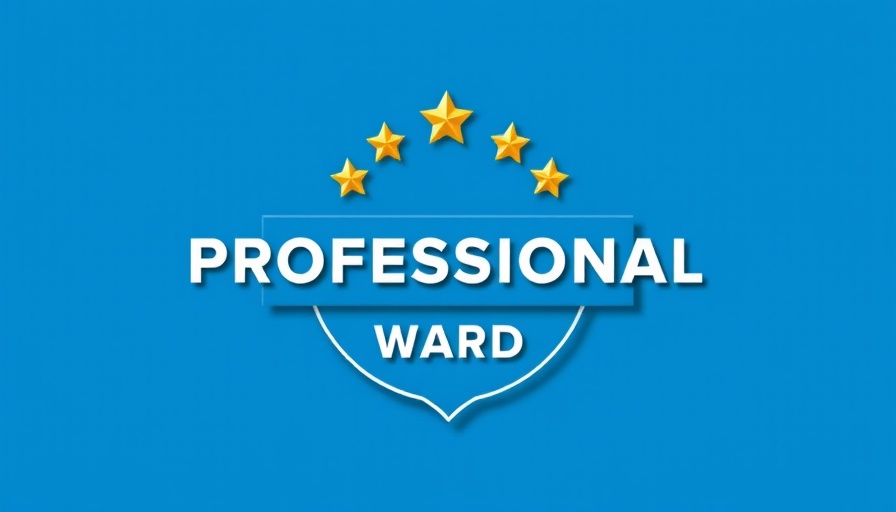 Award badge with stars and text design.