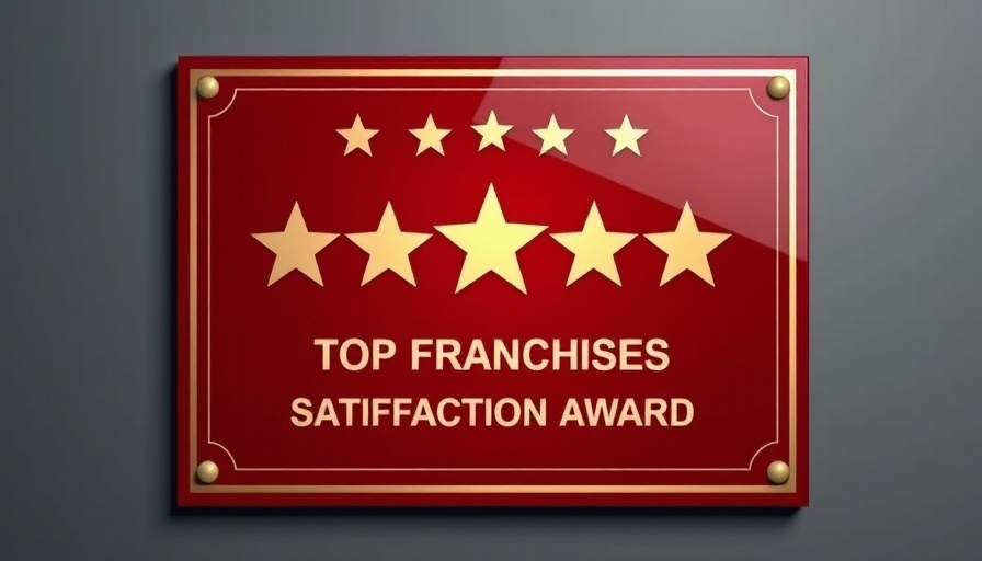 Award plaque for top franchises satisfaction.