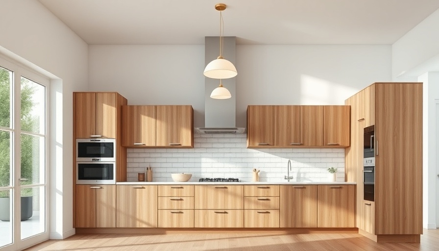 Modern kitchen with creative lighting ideas and wooden cabinets.