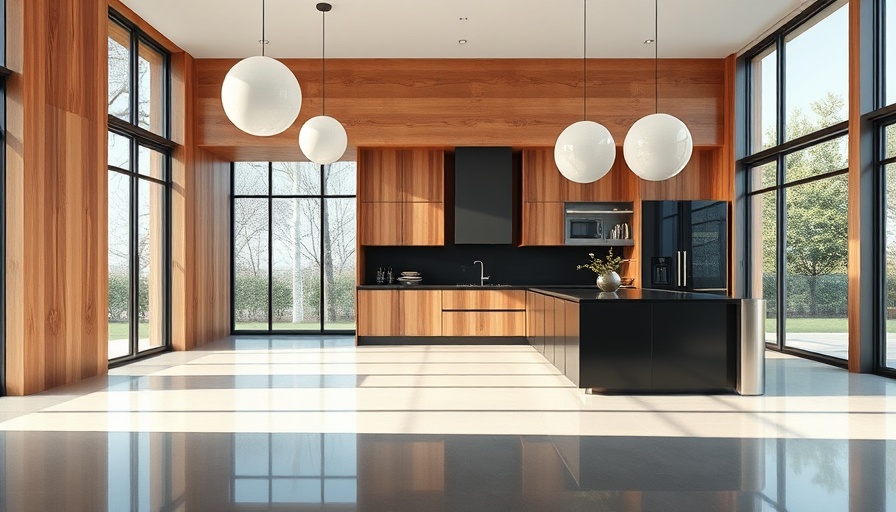 Modern kitchen with wooden cabinets and pendant lights, timeless design.