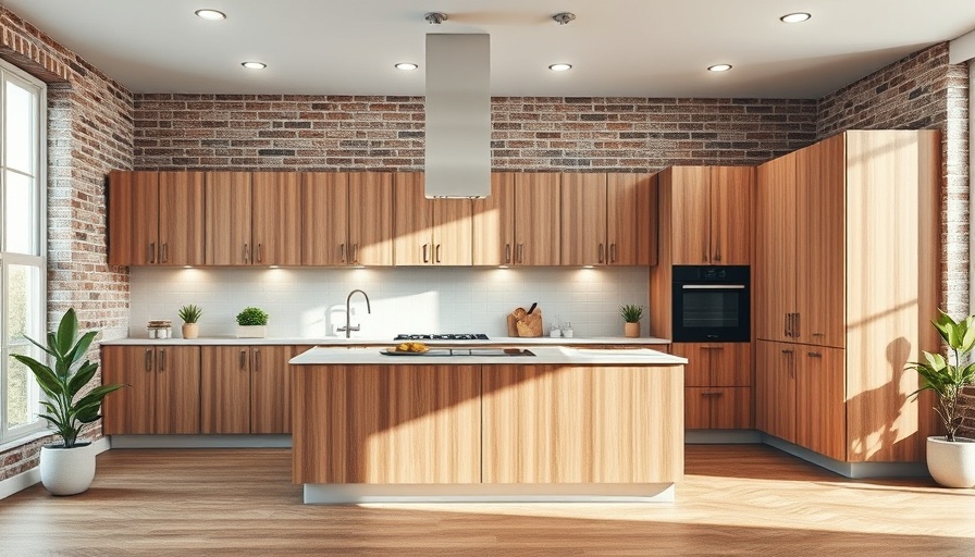 Modern kitchen with TFL contemporary cabinets, bright lighting.