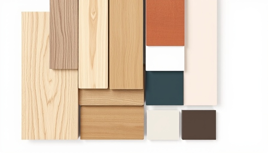 Color swatches for interior design trends, neatly displayed.
