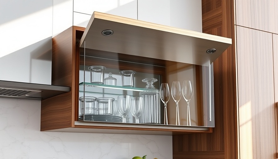 Modern kitchen cabinet with glass hinge showcasing elegant options.