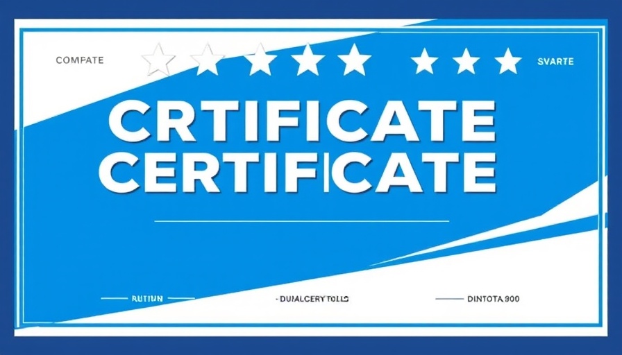 Award certificate for top franchises with blue theme.