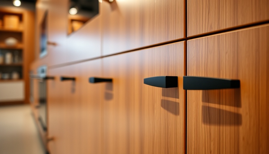 Close-up of modern kitchen cabinet handles in showroom, home remodeling service.
