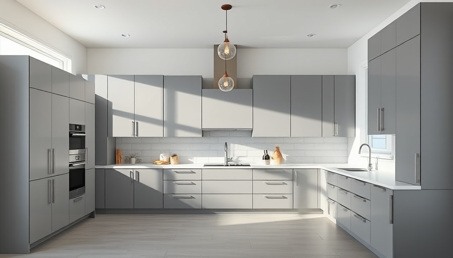 Modern gray kitchen cabinets showcasing 2025 trends.