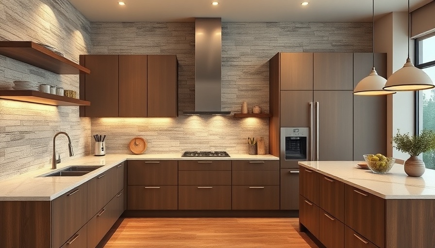Modern winter kitchen renovations with warm lighting.