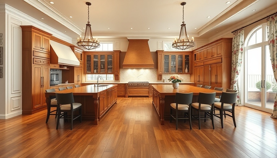 Modern elegant kitchen with wooden island in home remodeling service near me.