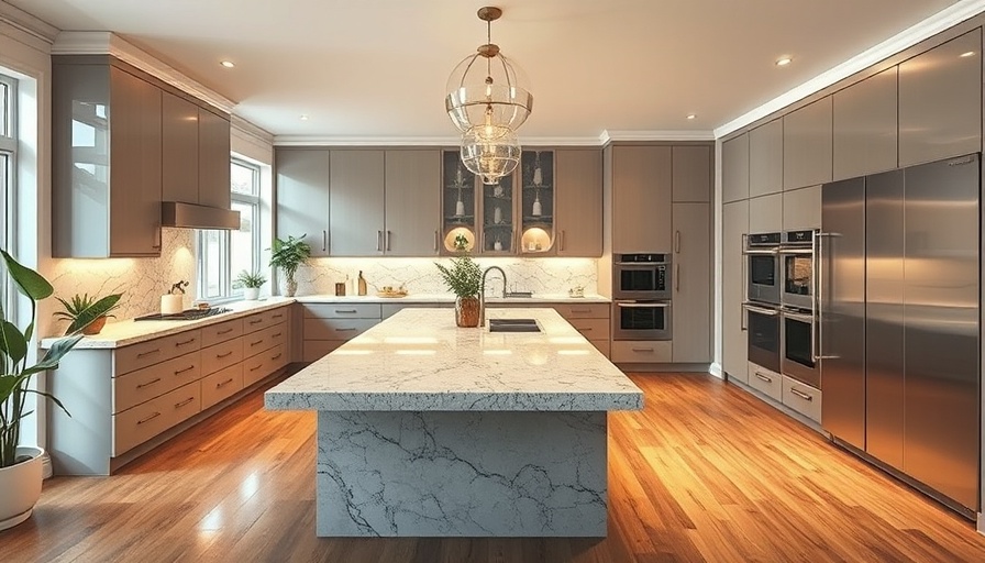 Modern chic kitchen showcasing elegant design elements.
