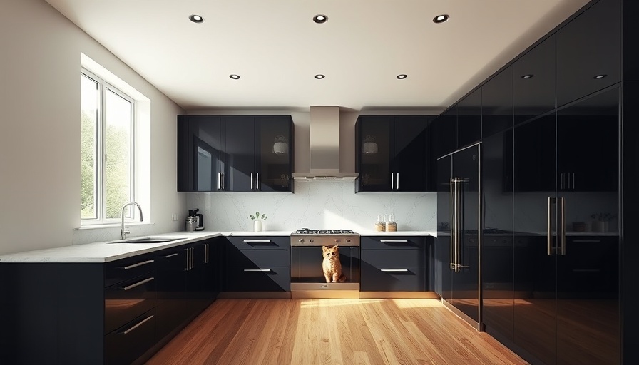 Mocha Mousse Interior Design in a modern kitchen with dark cabinets.