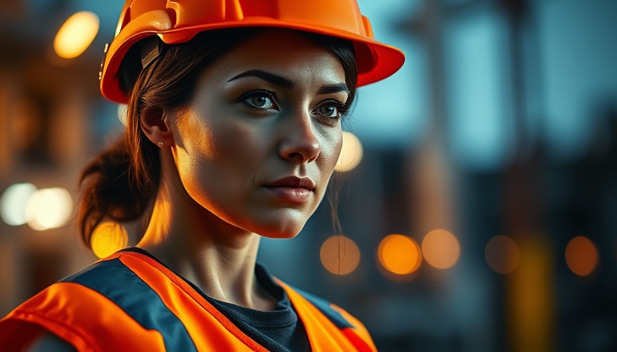 Female construction worker at dusk, poor leadership impacts retention.