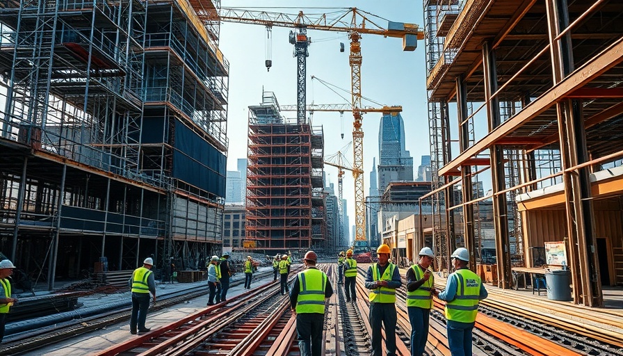 Large construction site indicating possible private construction project delays.