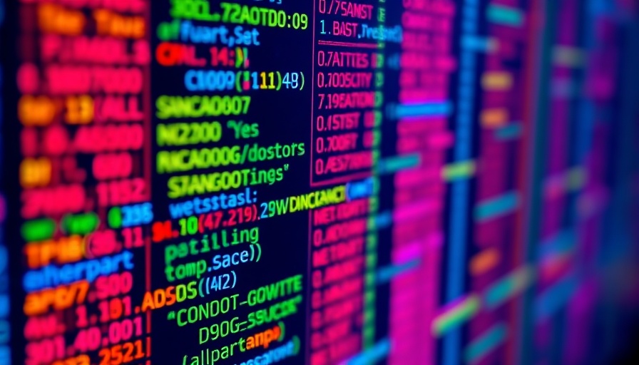 Vibrant code on screen, representing AI project dynamics.