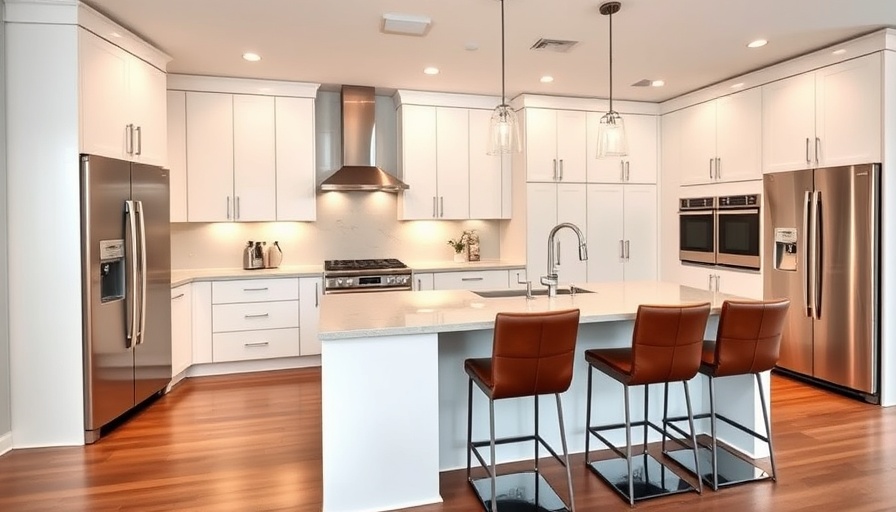 Modern kitchen remodeling with white cabinets and stainless appliances.