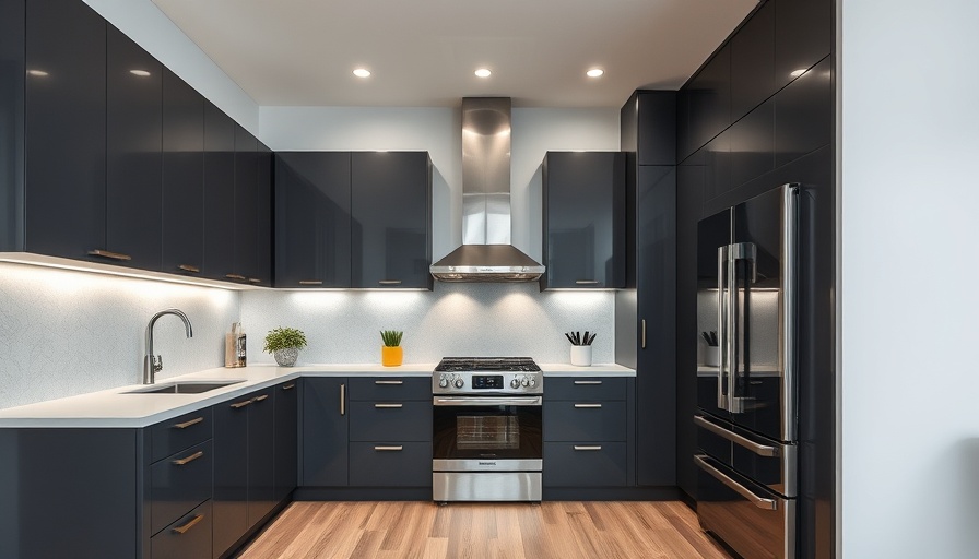 Contemporary kitchen remodeling with gray cabinets and modern appliances.