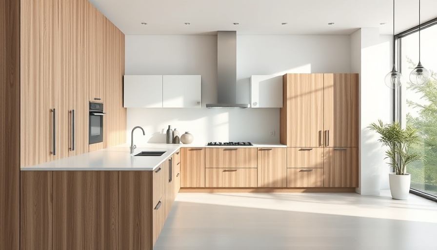 Elegant minimalist kitchen remodeling with wooden cabinets.